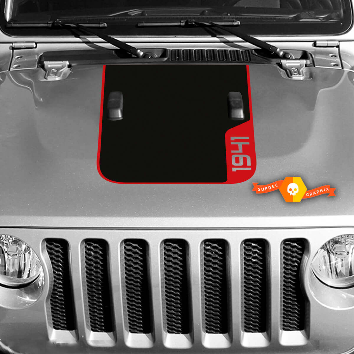 Motorhaube Jeep RUBICON 1941 Wrangler Vinyl Aufkleber Aufkleber Grafiken 2 Farben

