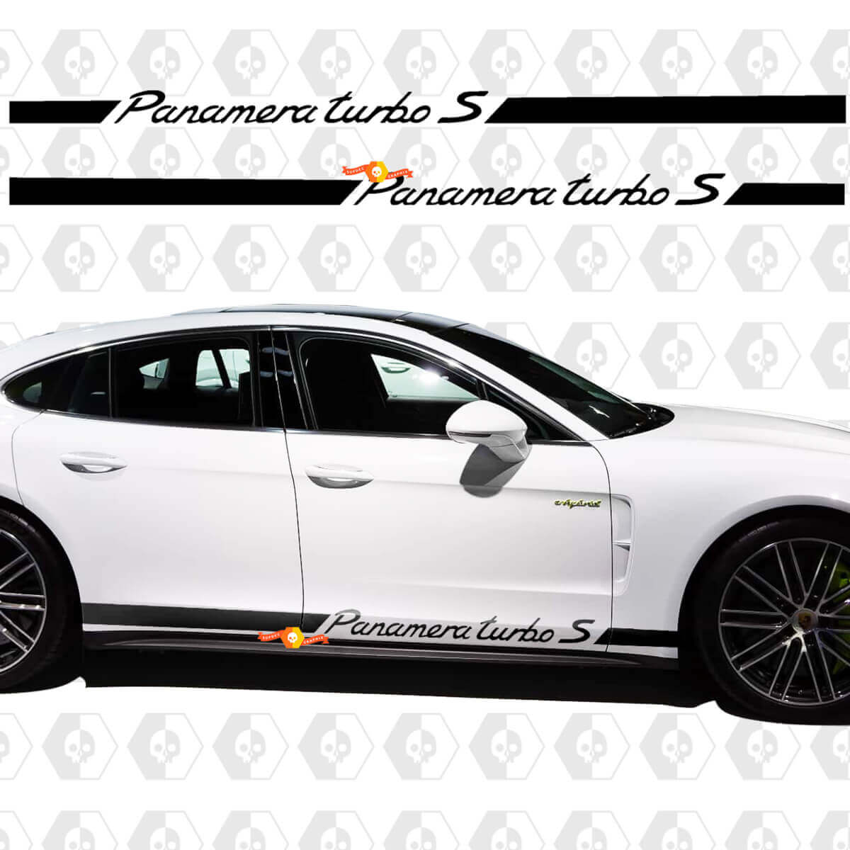 Porsche Panamera 4 E Hybrid Rocker Panel Racing Side Stripes Aufkleber Aufkleber
