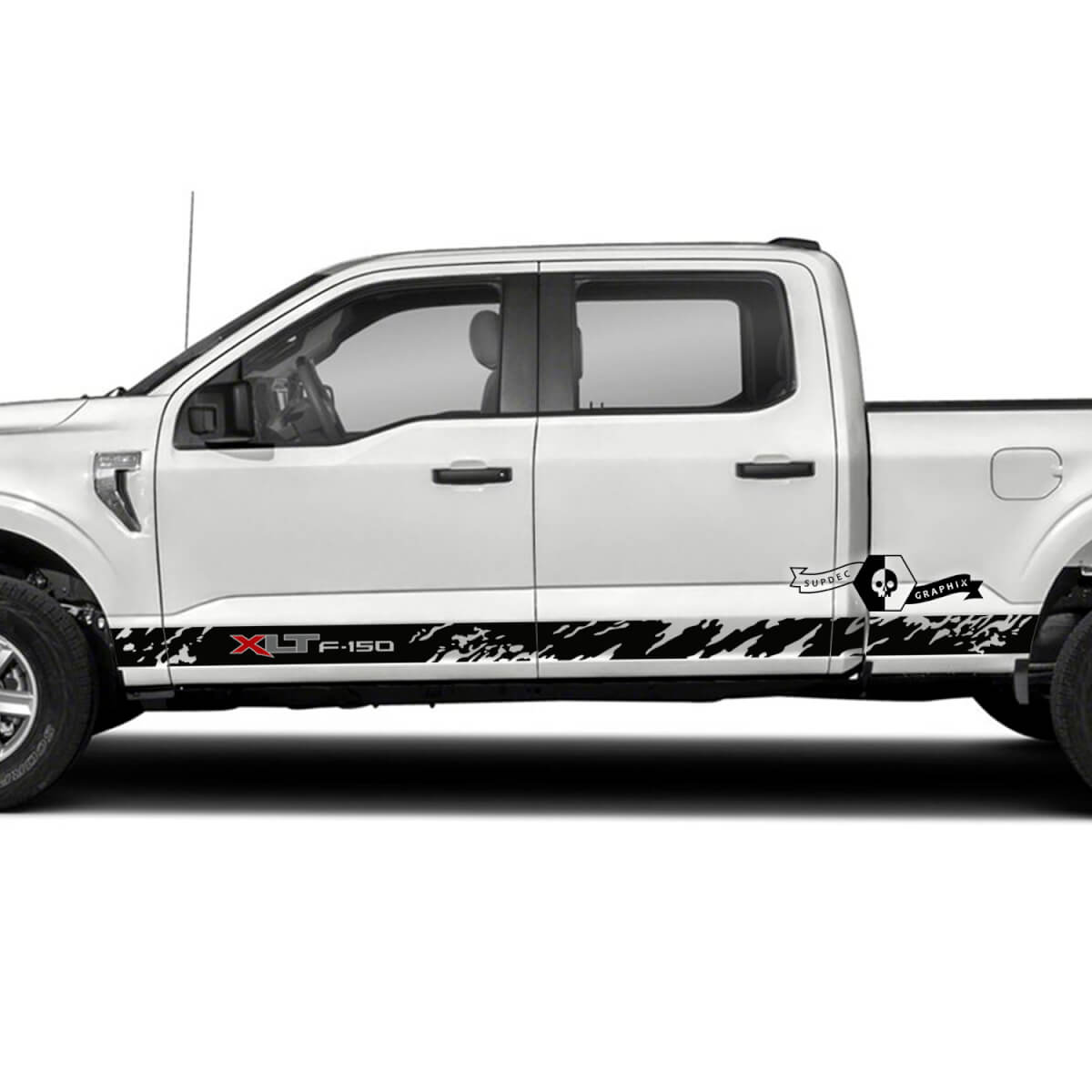 2x Ford F-150 XLT 2023 Side Rocker Panel Mud Graphics Seitenaufkleber Aufkleber Farblogo
