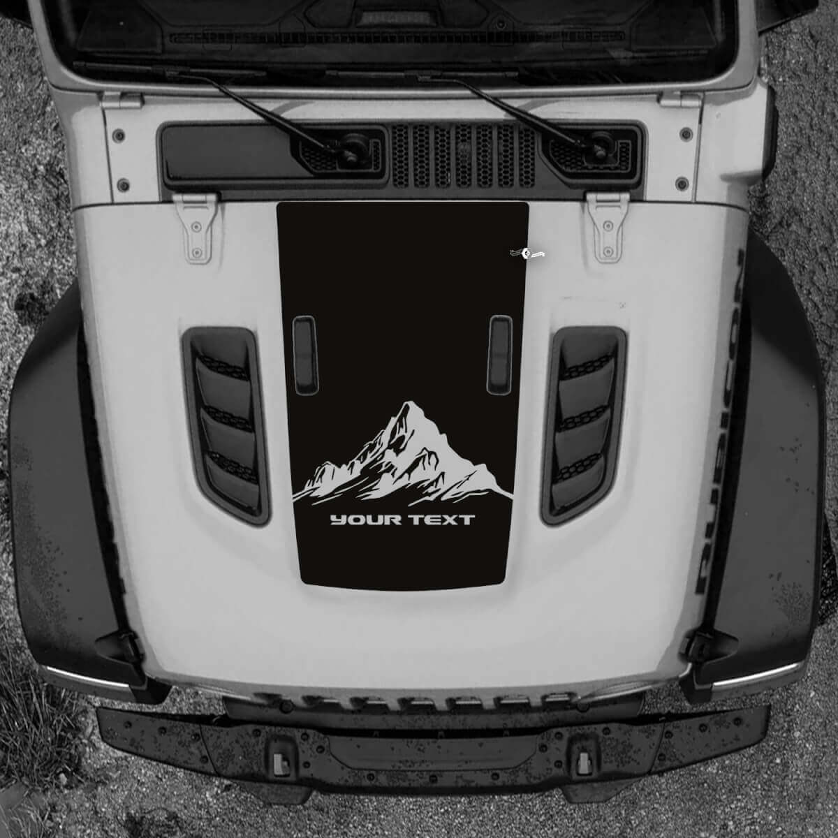 Motorhaube Jeep RUBICON Wrangler JL Vinyl Mountains 2018 + Up Aufkleber Aufkleber Grafiken
