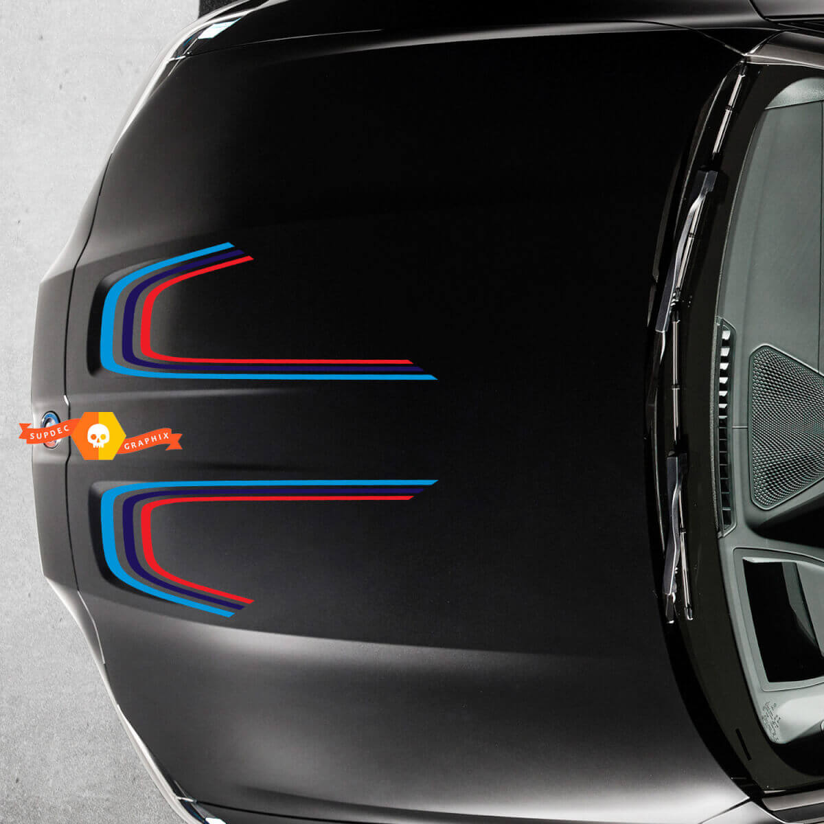 M Style Gebogene Motorhauben-Streifen Vinyl-Aufkleber für BMW M3 M4 G80 G82 G83