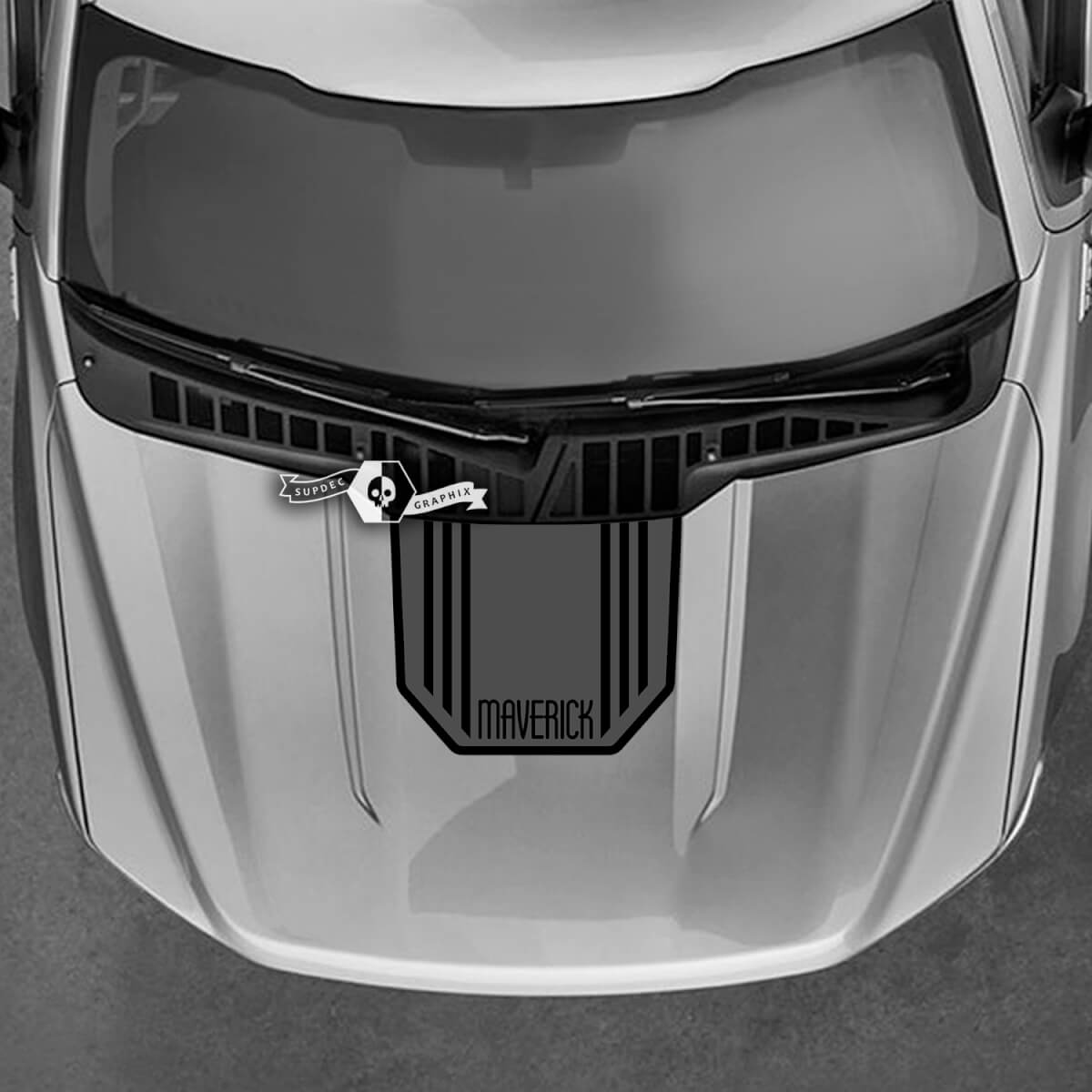 Ford Maverick 2022 Grafikaufkleber, Motorhaubenlogo, Maverick-Aufkleber, 2 Farben
