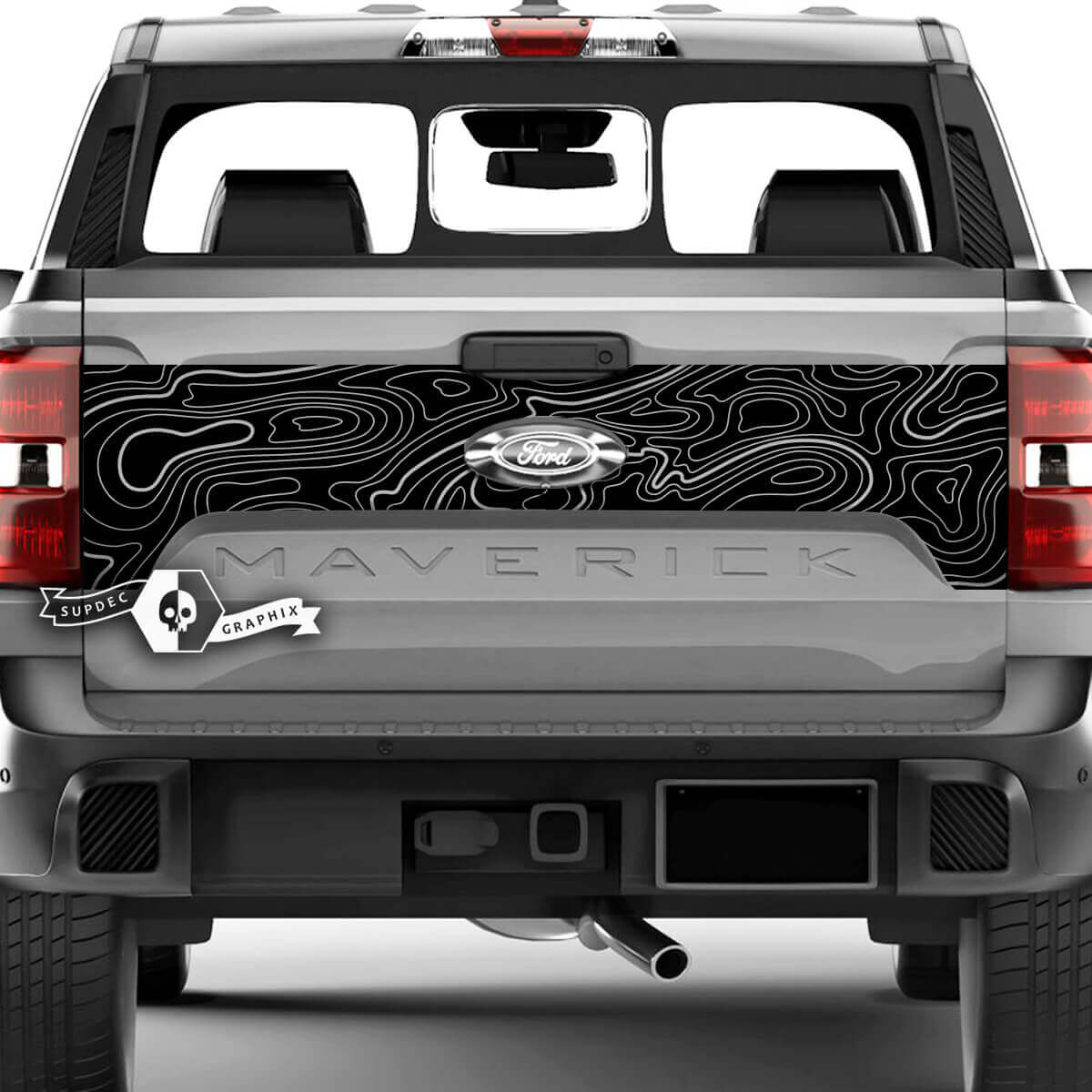 Ford F-150 XLT Maverick Tailgate Splash Topographic Map Graphics Side Decals Aufkleber
