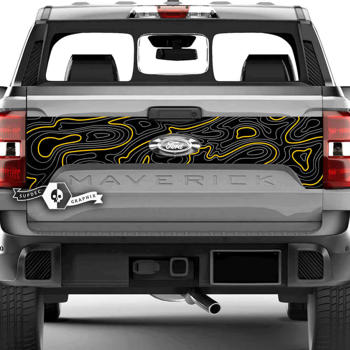 Topografische Karten-Heckklappen-Vinylaufkleber für Musclecar Truck XLT Maverick
