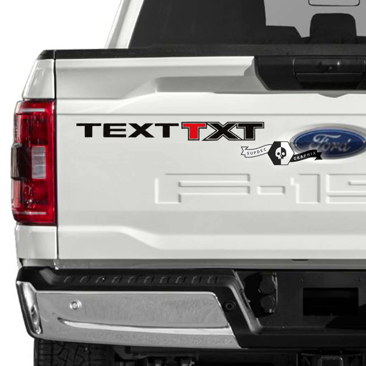 Text Txt Rot Schwarz Umriss Beschriftung Heckklappe Vinyl Aufkleber Grafik für Musclecar Truck XLT