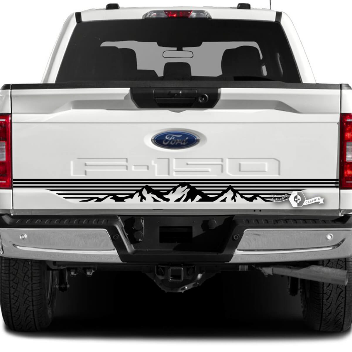 Ford F-150 XLT Tailgate Stripe Mountains Shadow Graphics Side Decals Aufkleber
