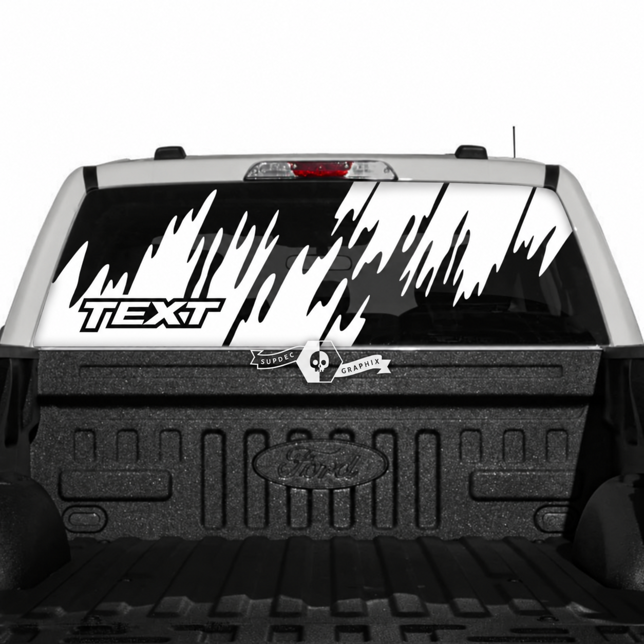 TEXT Diagonal-Bürste Heckscheibenpaneel Heckscheiben-Vinylaufkleber für Ford F-150