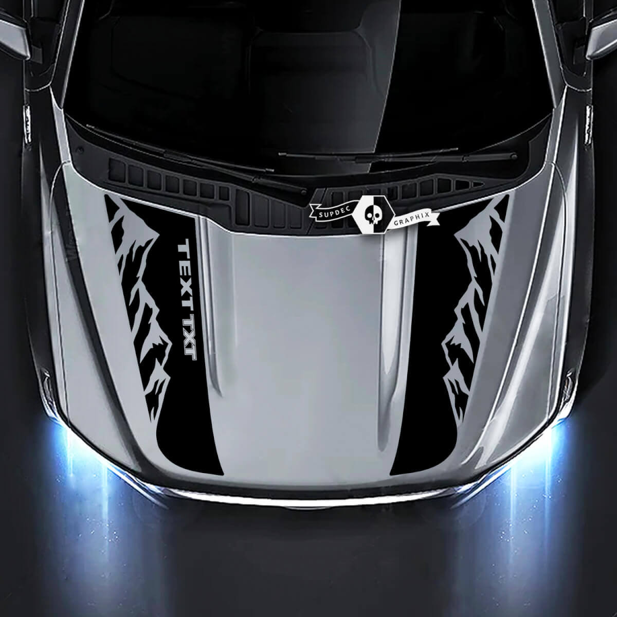 Motorhaube Berg Grafik Aufkleber Sticker 2 für Musclecar truck XLT