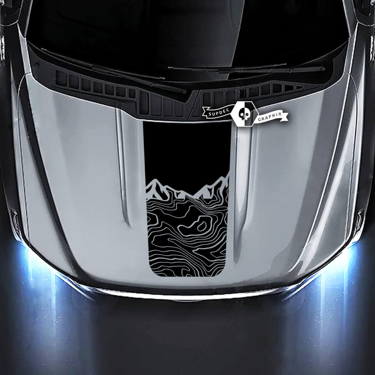 Ford F-150 XL XLT STX LARIAT Hood Topografische Karte Berge Grafiken Seitenaufkleber Aufkleber
