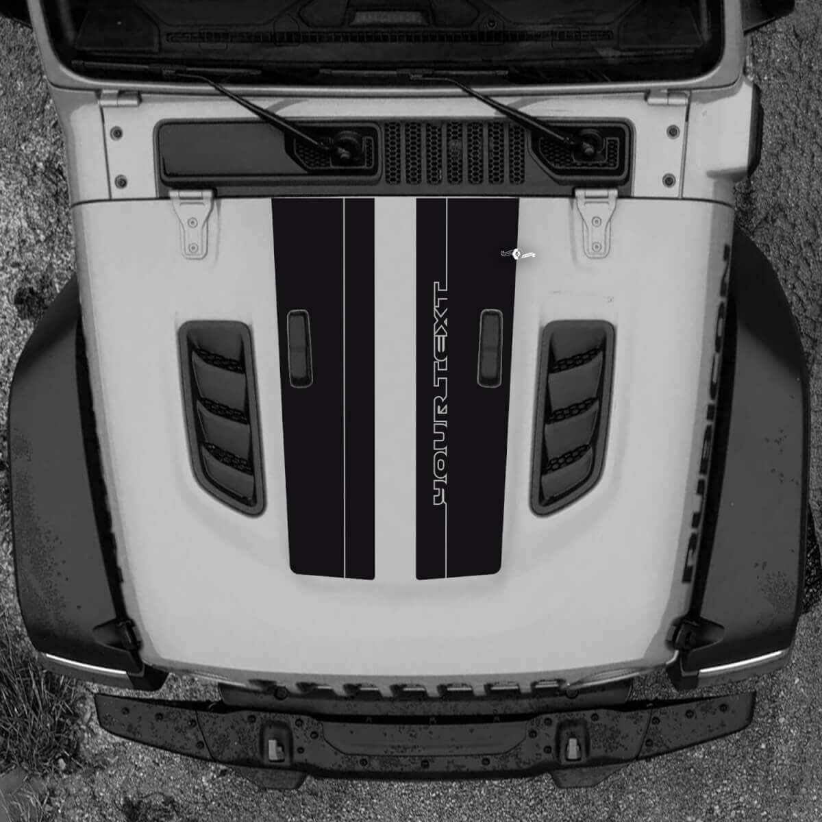 Hood Jeep RUBICON Wrangler JL Vinyl Banner Dual Decal Sticker Graphics
