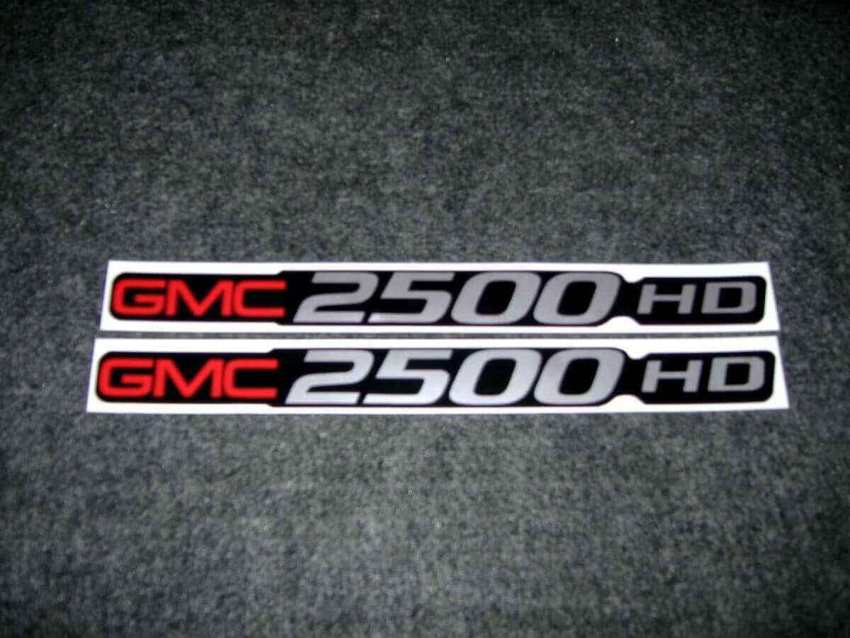 GMC 2500 HD Abzeichen Vinylaufkleber Set für GMC Sierra
