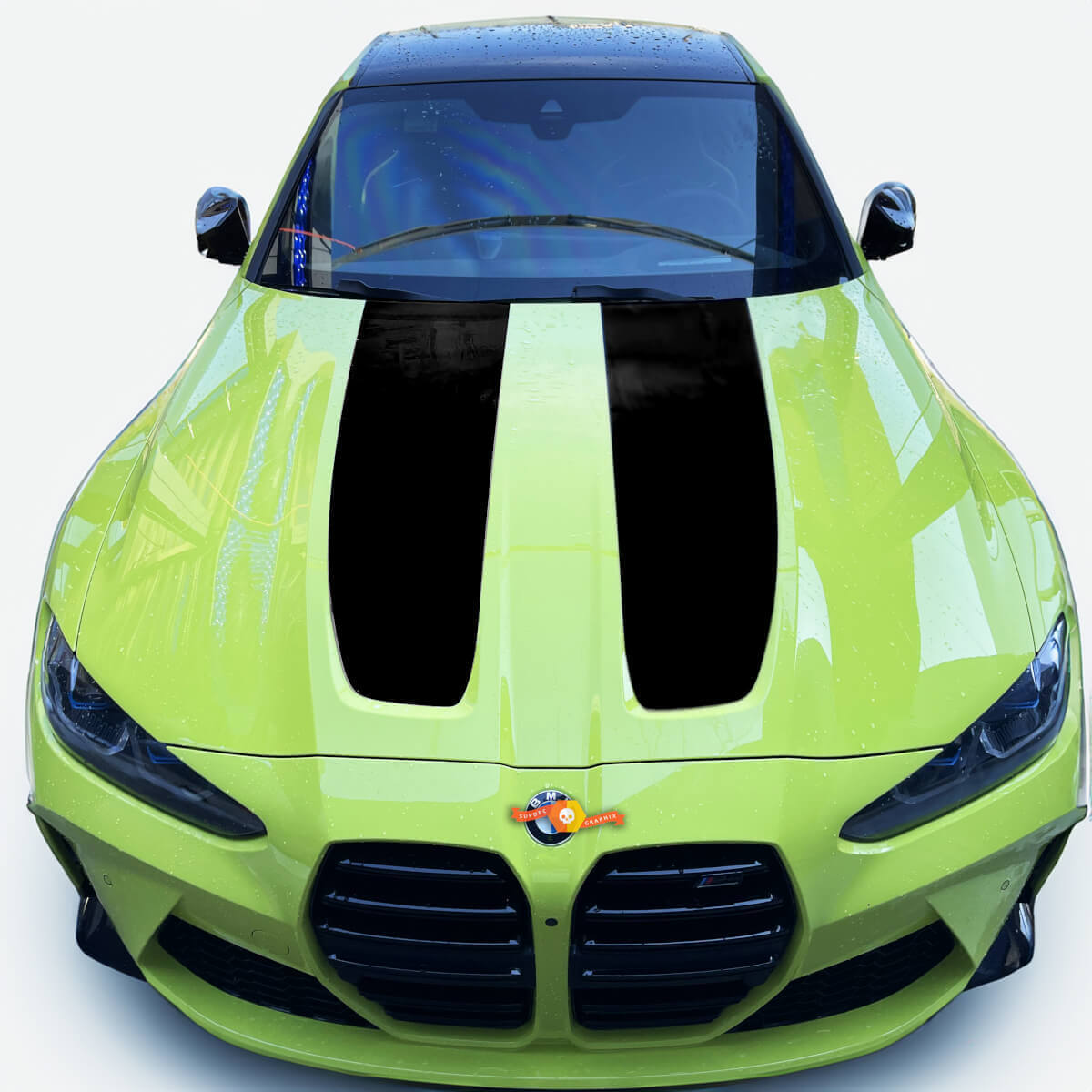 CSL-Stil doppelte Motorhaubenstreifen Vinylaufkleber für BMW M3 M4 G80 G82 G83