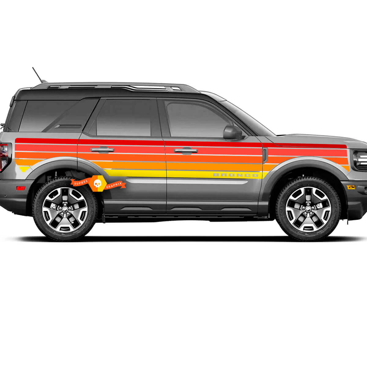 Pair Side Door Sunset Stripes Vinyl -Aufkleber Aufkleber für Ford Bronco

