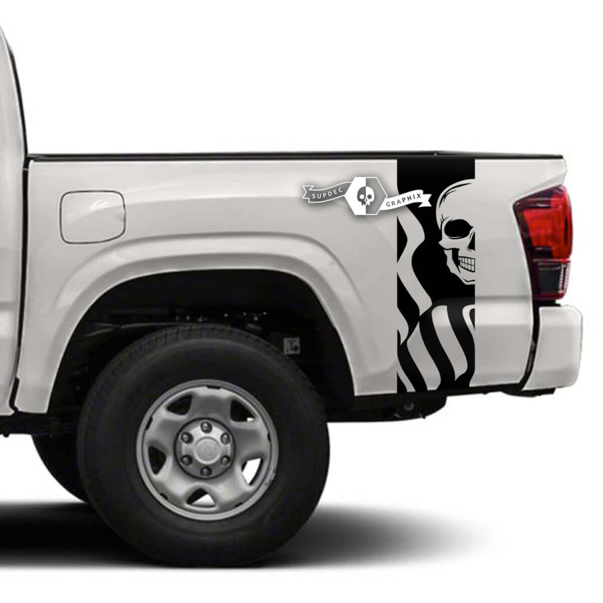 2x Toyota Tacoma SR5 Bed Side Skull Vinyl Aufkleber Grafikaufkleber
