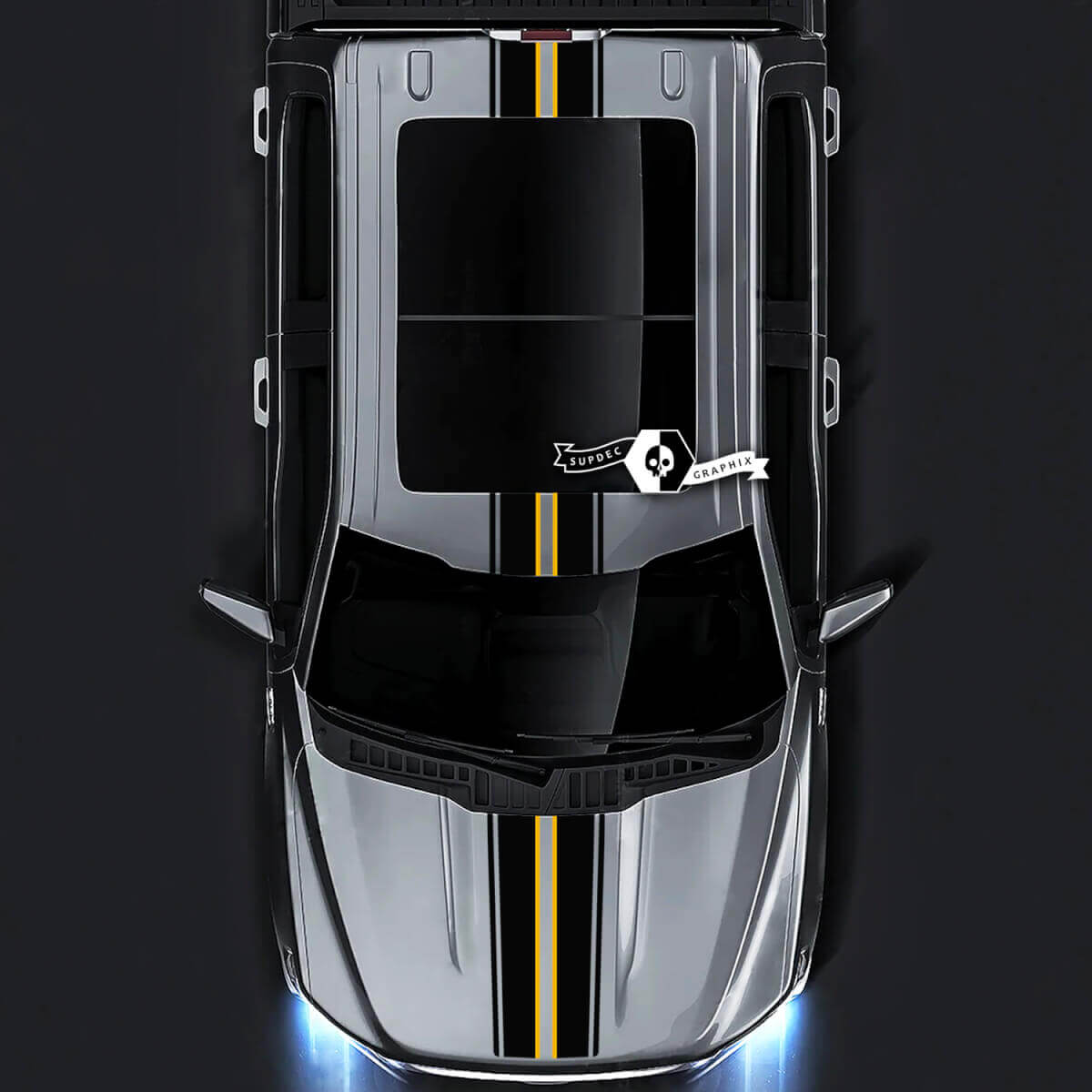 Racing-Stripes-Komplettset Vinylaufkleber für Musclecar Truck XLT STX