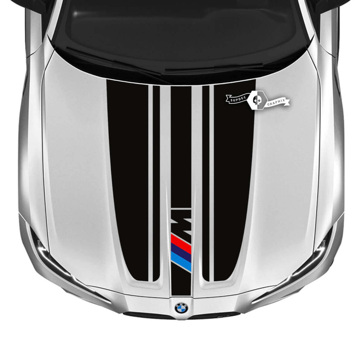 2021+ BMW M4 M3 G80 G82 G83 M Performance Hood M Color Logo Vinyl Aufkleber Aufkleber
