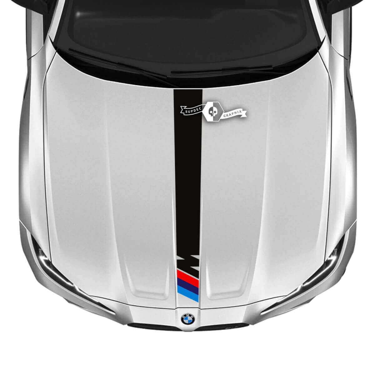 M-Style Motorhauben-Zentrumstreifen Vinylaufkleber für 2021+ BMW M3 M4 G80 G82 G83