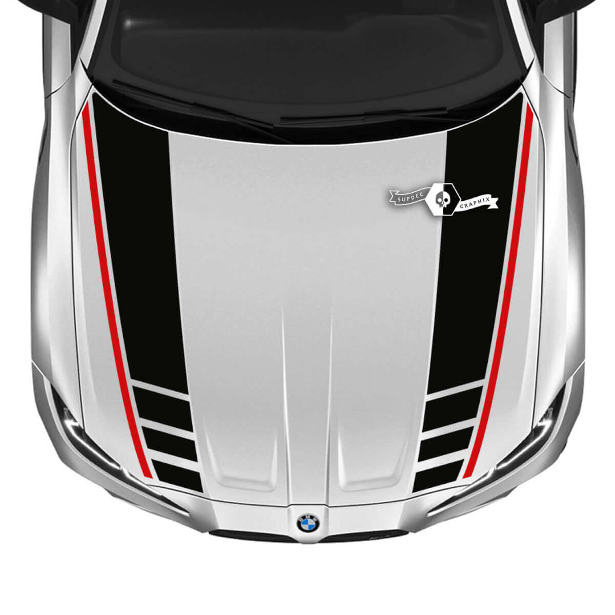 2021+ BMW M4 M3 G80 G82 G83 M Performance Hood M Logo Vinyl Aufkleber Aufkleber 2 Farben
