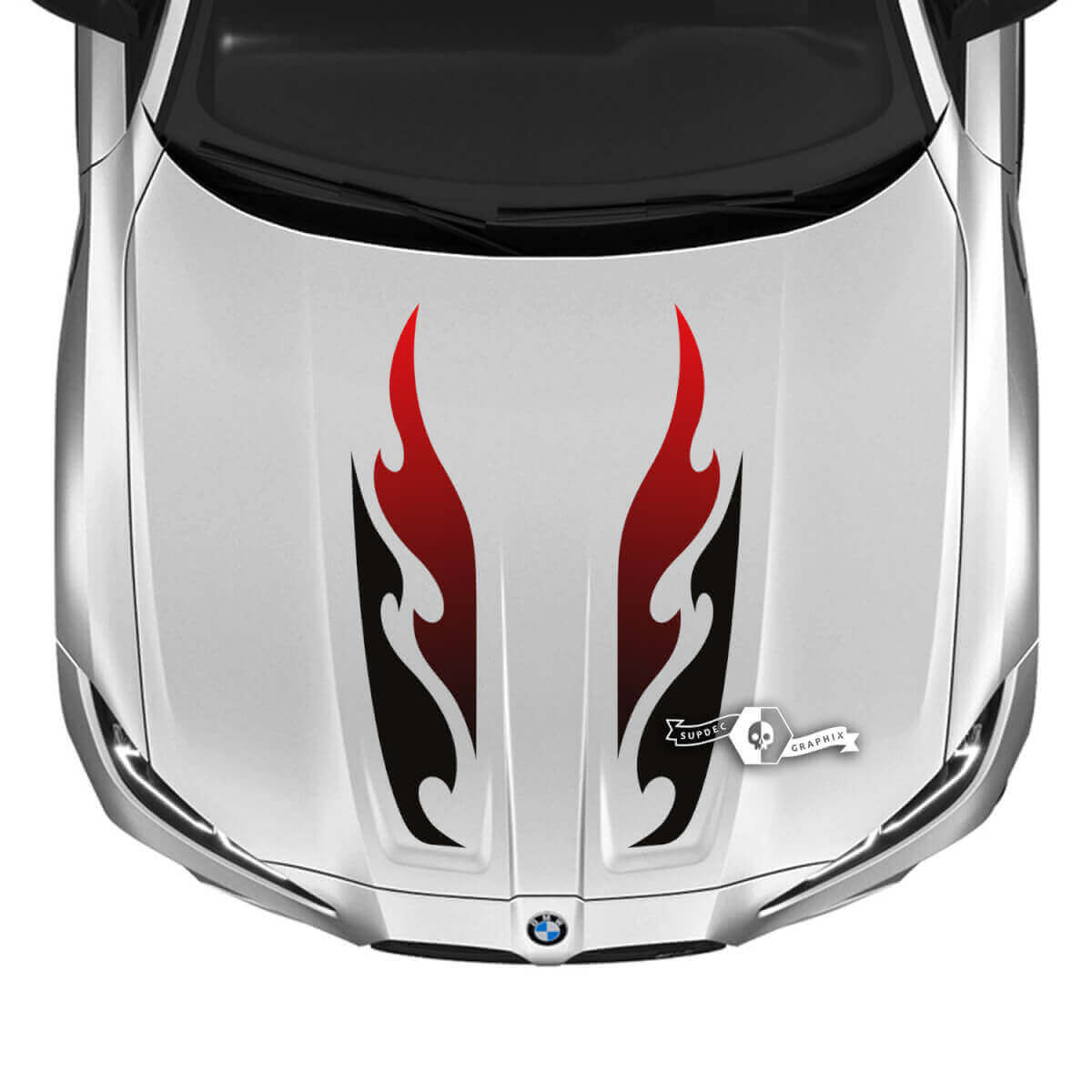 Motorhauben-Flammen-Vinyl-Aufkleber-Set 2021+ BMW M3 G80 M4 G82 G83
