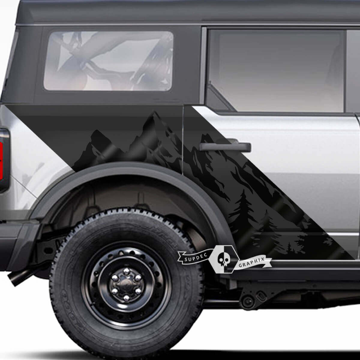 Paar Style Doors Side Mountains Aufkleber Aufkleber Wald für Musclecar horse 2 Farben
