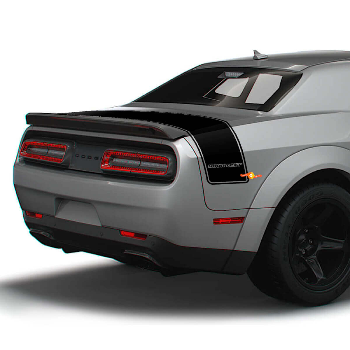 Individuelle Text-Kofferraum-Kontur-Streifen-Vinylaufkleber für Dodge Challenger