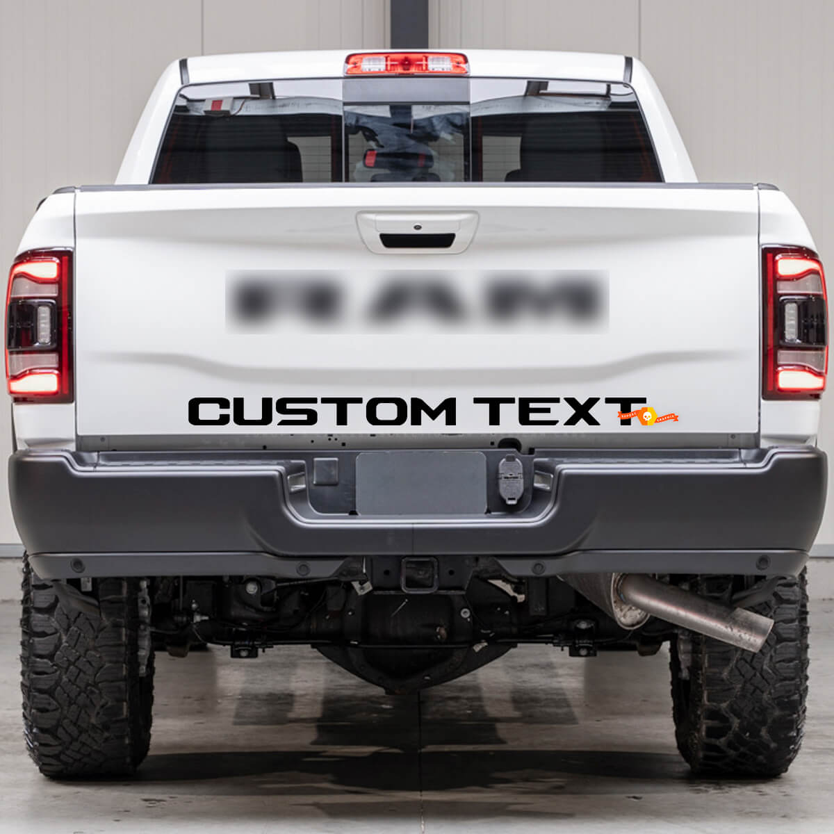 Benutzerdefinierte Schriftzug-Heckklappen-Vinylaufkleber für Dodge Ram Power Wagon