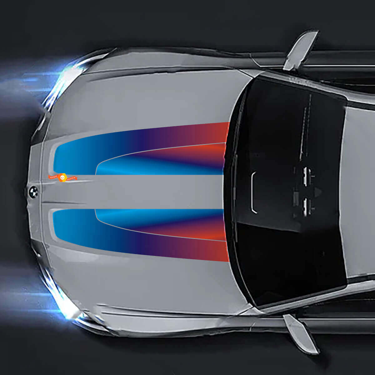 M-Color Style Gradient Motorhaubenstreifen Vinyl-Aufkleber für 2021+ BMW M3 M4 G80 G82 G83