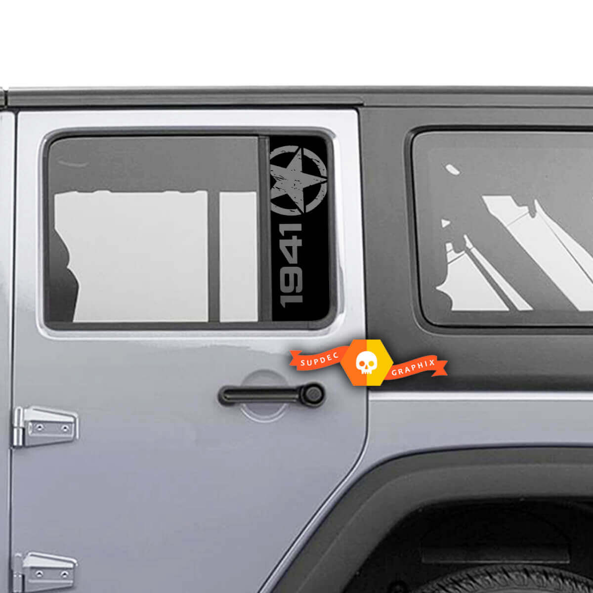 1941 Abgenutzter Stern Heckscheiben-Vinylaufkleber für Jeep Wrangler Gladiator