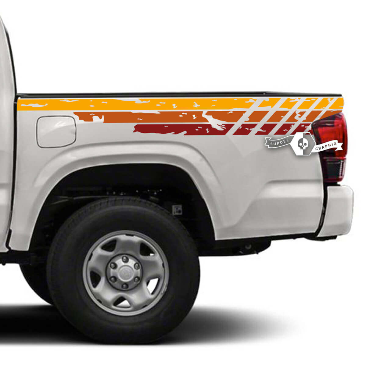 Vintage Abgenutzte Seitenstreifen Vinylaufkleber für Toyota Tacoma