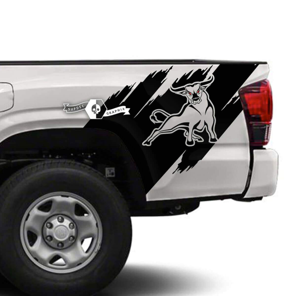 Paar Toyota Tacoma SR5 Bed Side Mud Splash Destroyed Vinyl Aufkleber Grafikaufkleber
