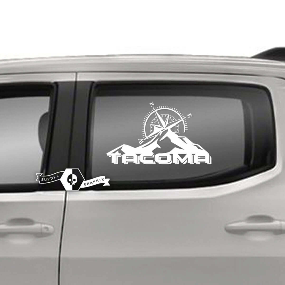 Paar Toyota Tacoma SR5 Türen Fenster Berge Kompass Logo Line Vinyl Aufkleber Grafikaufkleber
