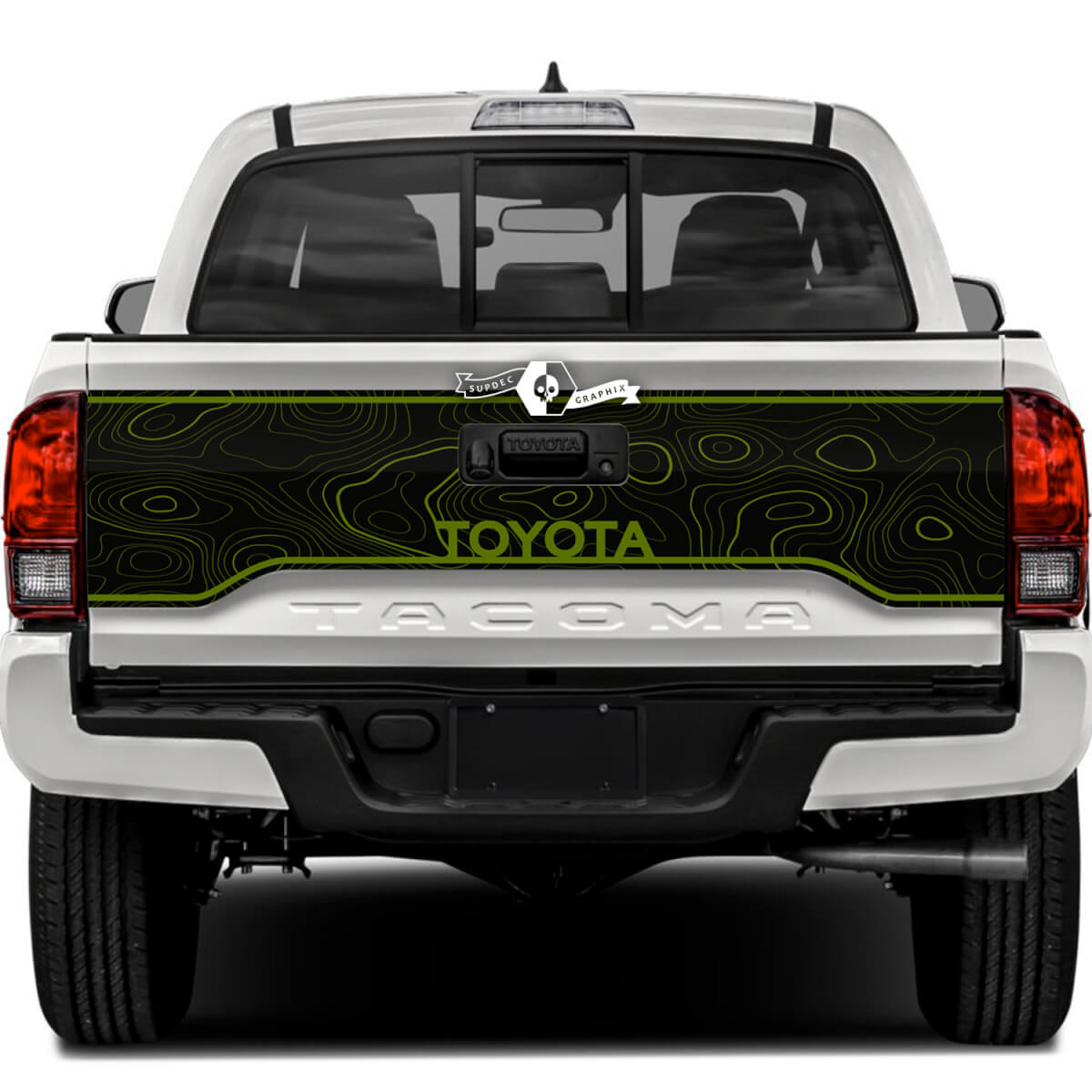 Toyota Tacoma SR5 Tailgate Topographic Map Topo Splash Vinyl Aufkleber Grafikaufkleber
