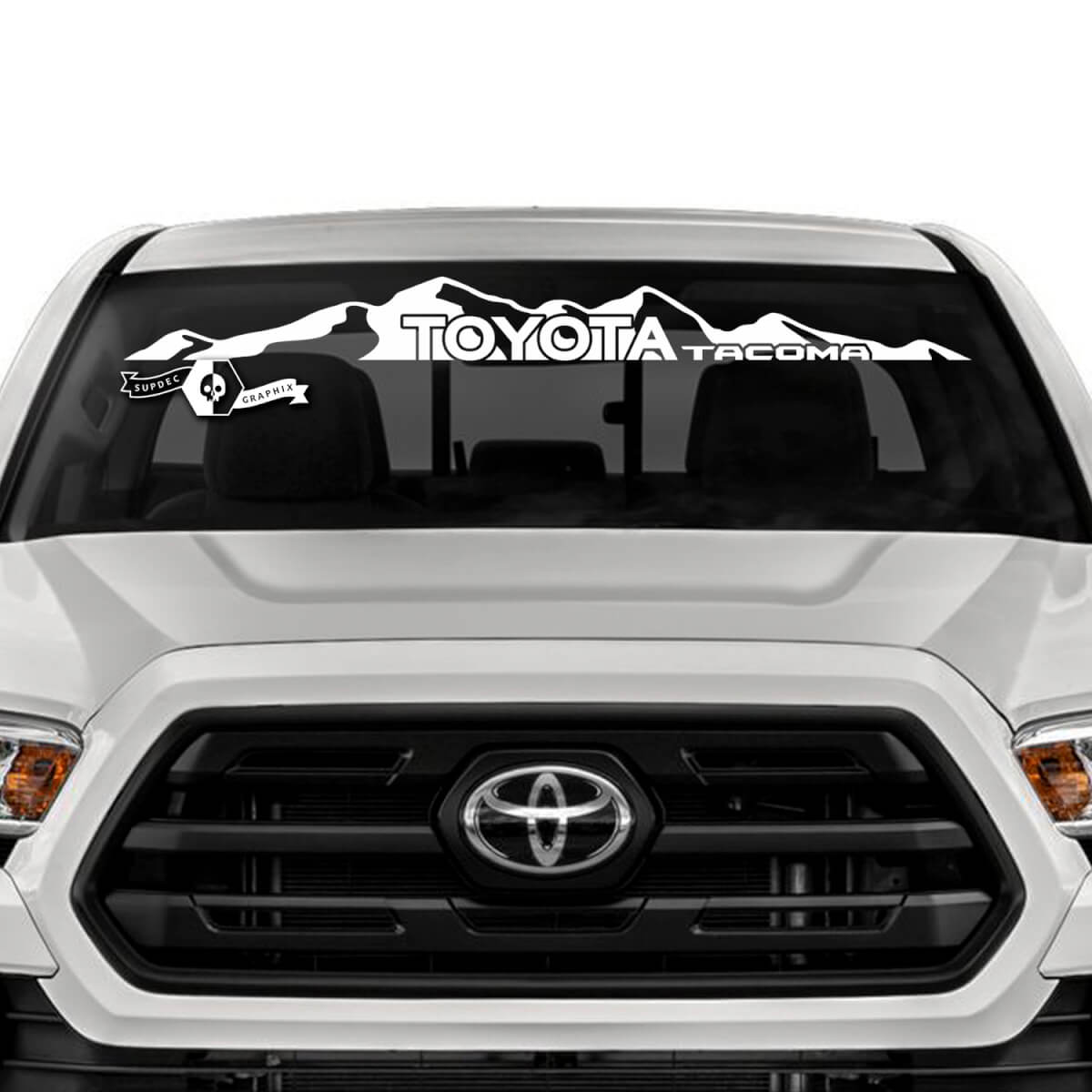 Toyota Tacoma Mountains Windschutzscheiben-Vinyl-Aufkleber
