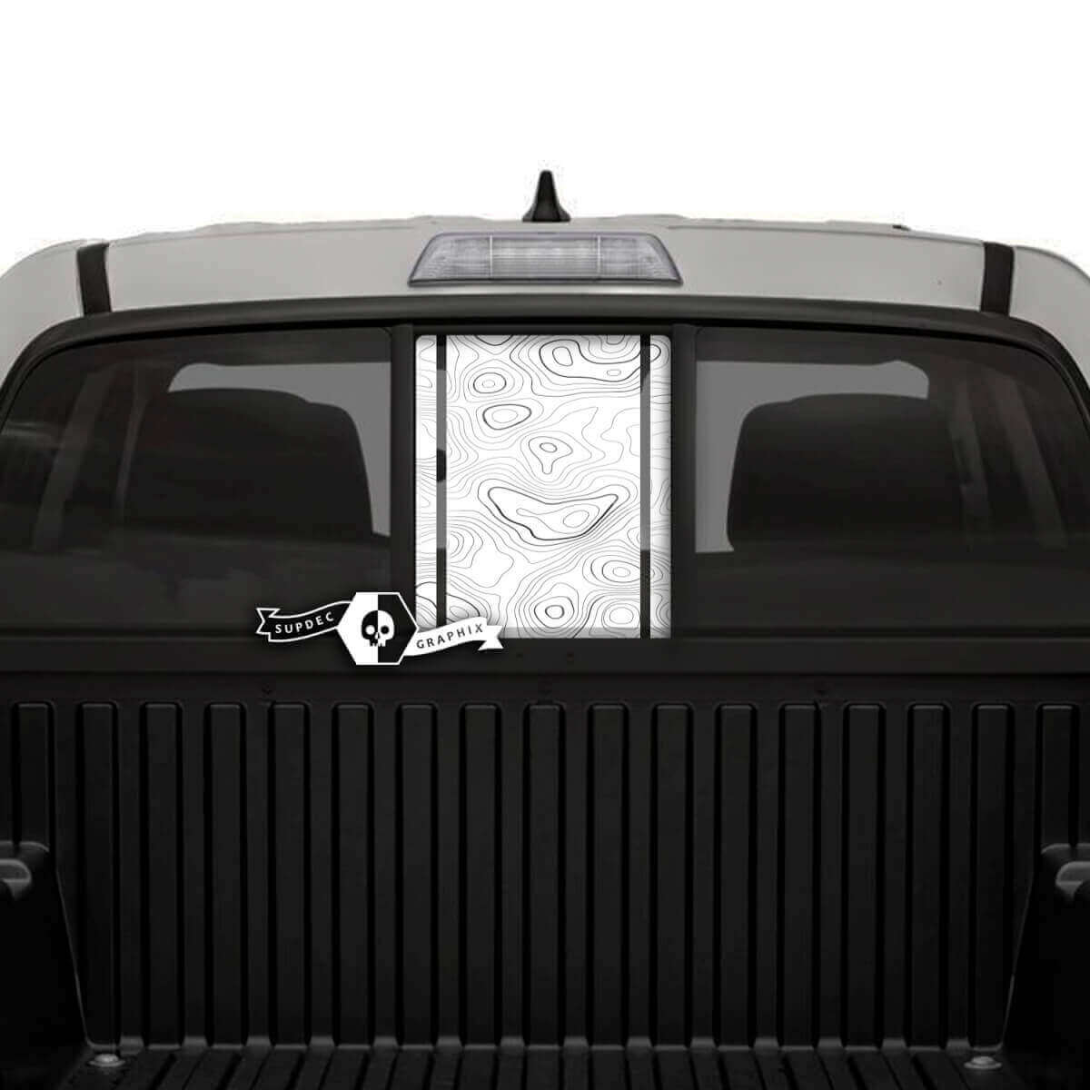 Topographische Karte Heckscheibe Heckklappen Vinyl Aufkleber Grafik Sticker für Toyota Tacoma SR5