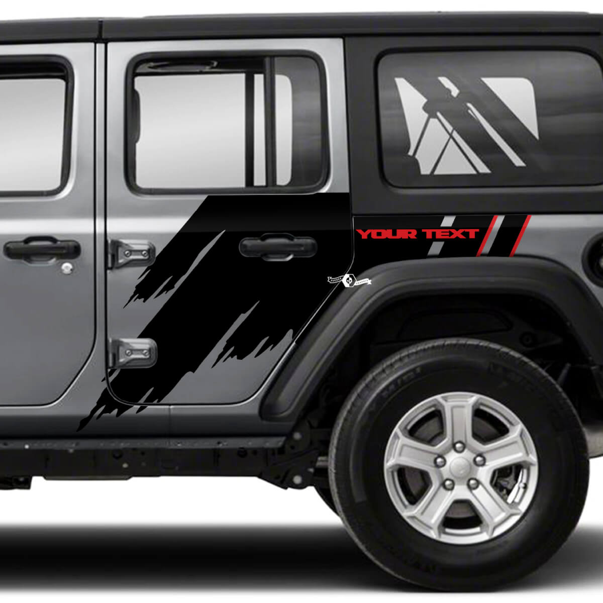Paar Jeep Wrangler Unlimited Splash Doors Side Mud 2 Farben Grafikaufkleber Aufkleber JK 4 Türer
