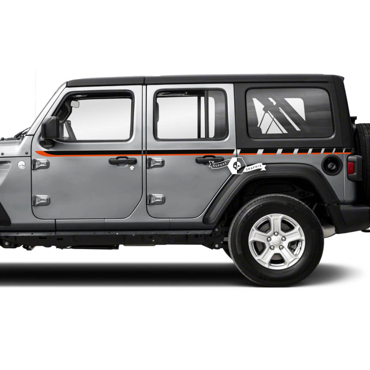 Paar Jeep Wrangler Unlimited Accent Line Doors Fender Side Stripe Vinyl Sticker Decal
