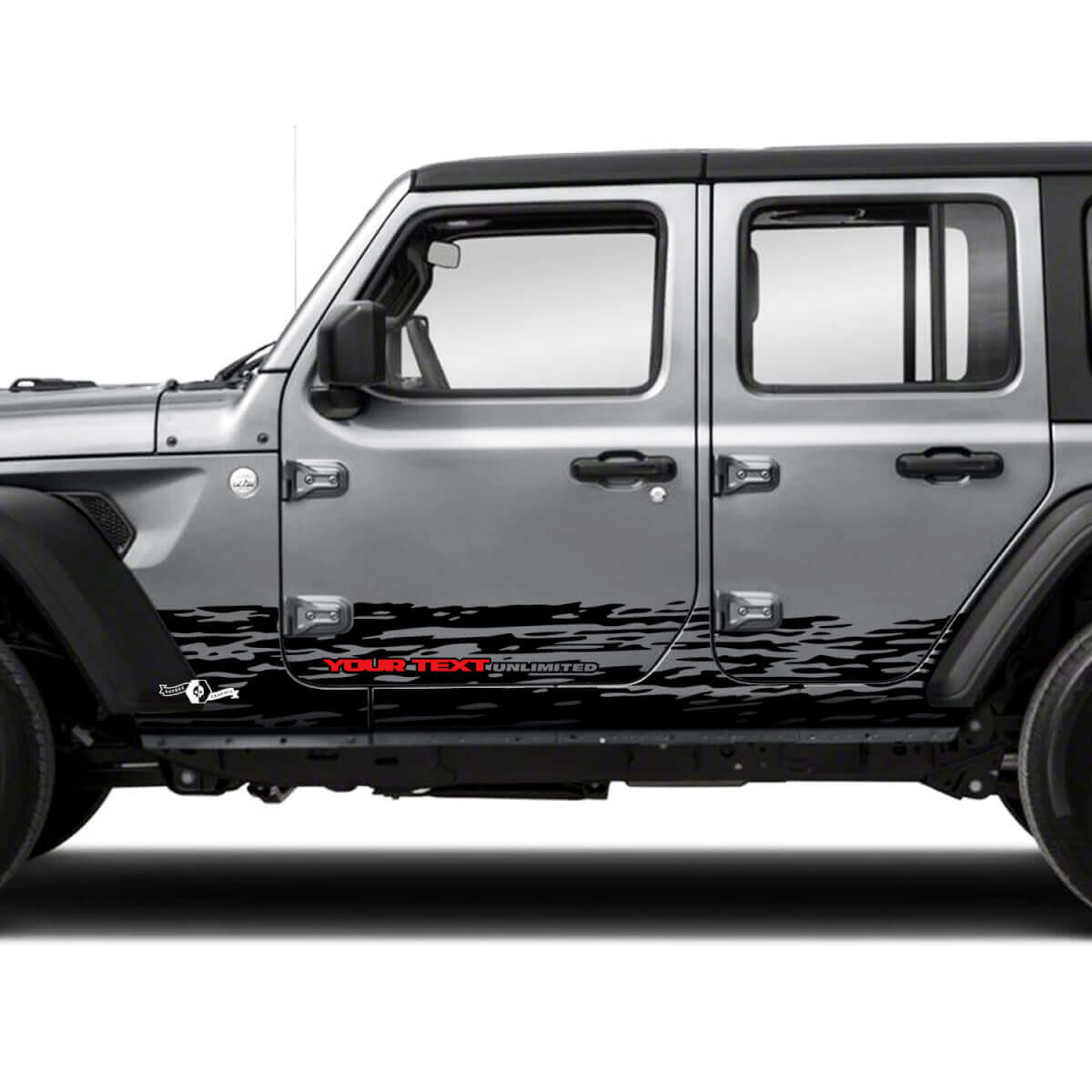 Paar Jeep Wrangler Unlimited Türen Rocker Panel Streifen Mud Splash Seitenstreifen Vinyl Aufkleber Aufkleber 2 Farben
