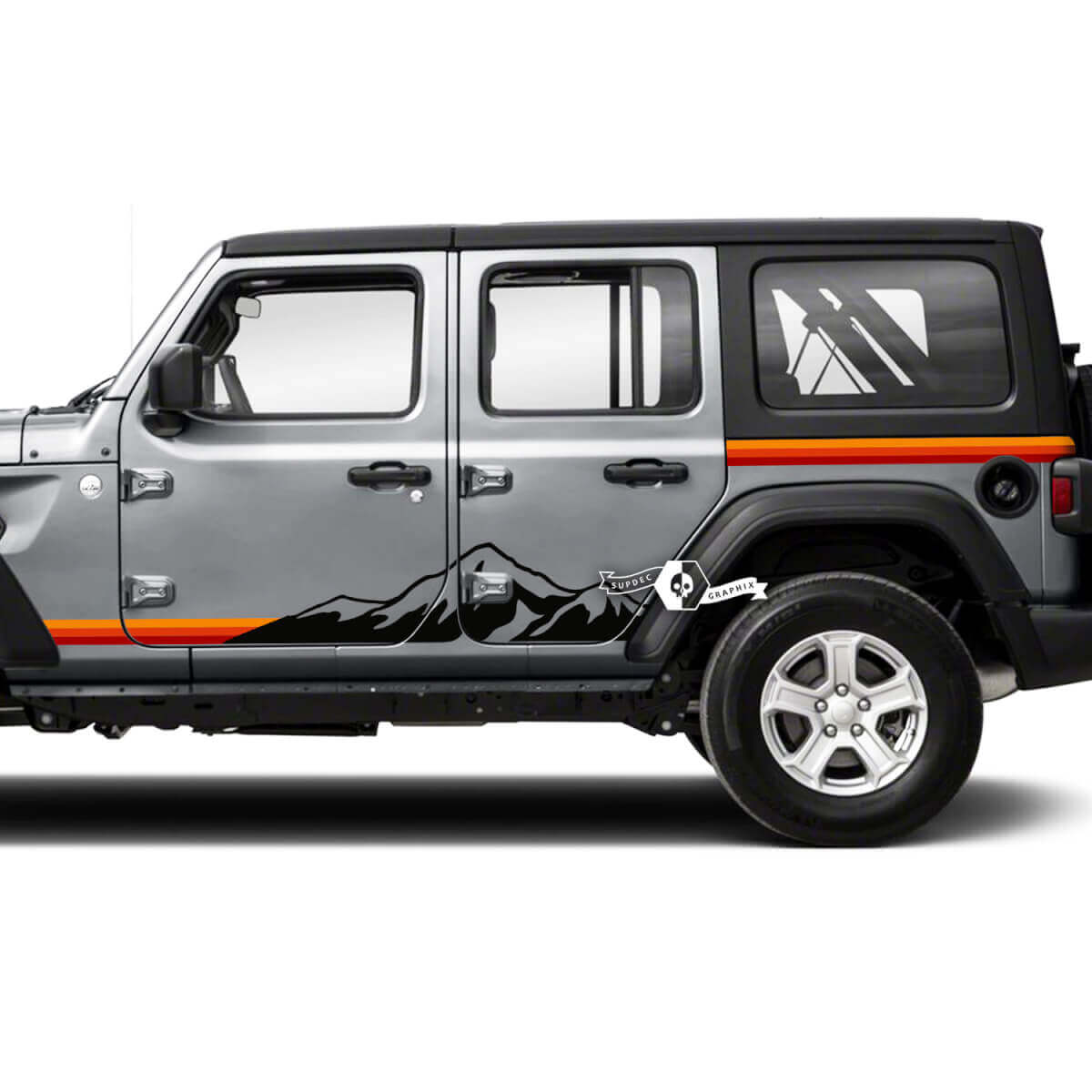 Vintage Seitenstreifen Aufkleber Set für Jeep Wrangler Unlimited