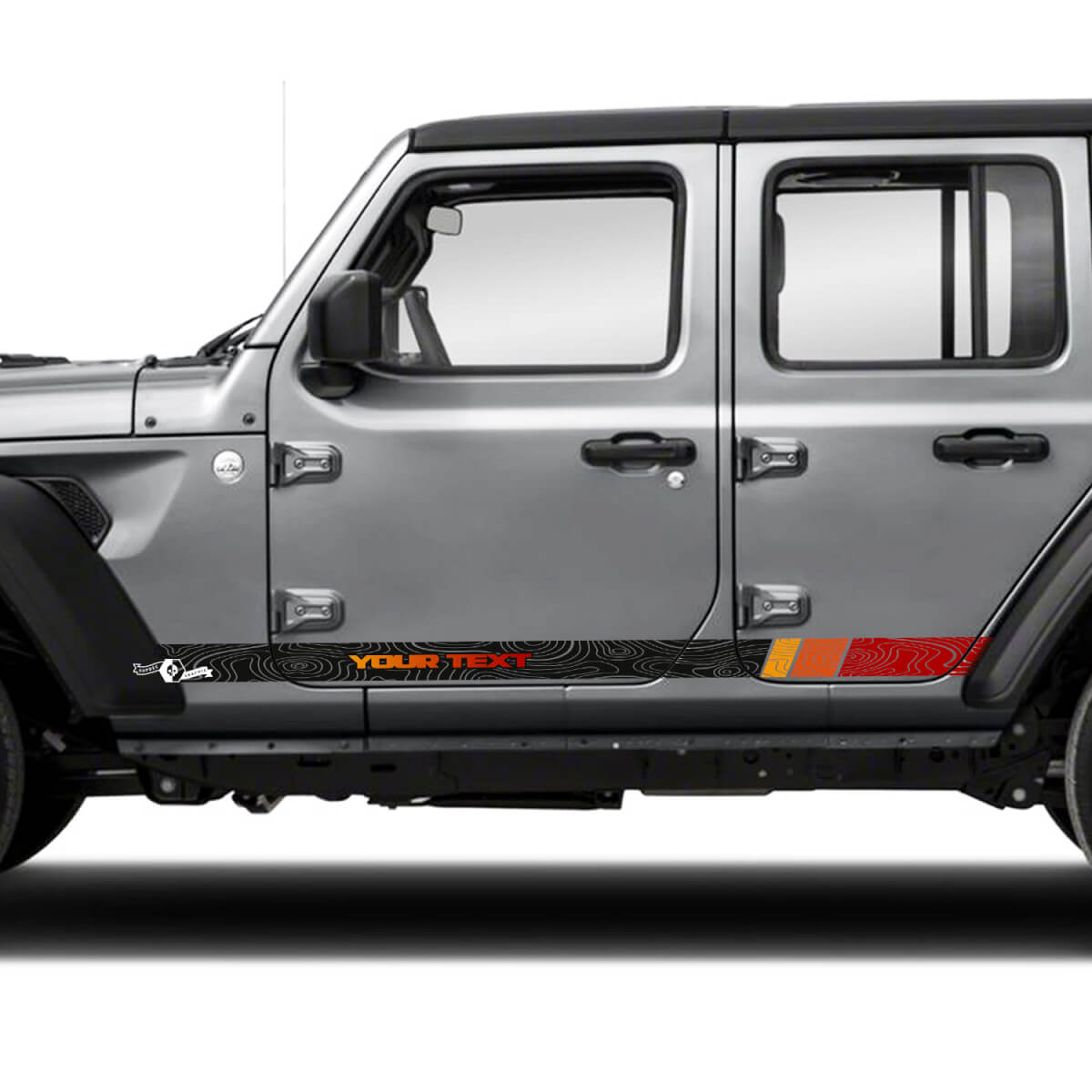 Tür Rocker Panel Topografische Karten Seitenstreifen Vinyl Aufkleber Decal für Jeep Wrangler Unlimited