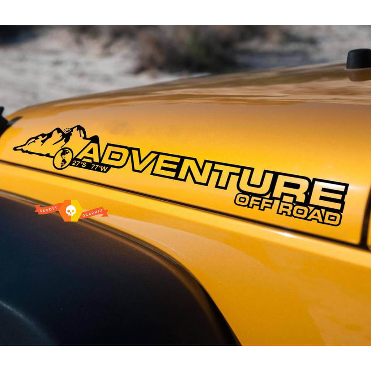 Adventure Off Road Hauben-Vinylaufkleber Set für Jeep Wrangler