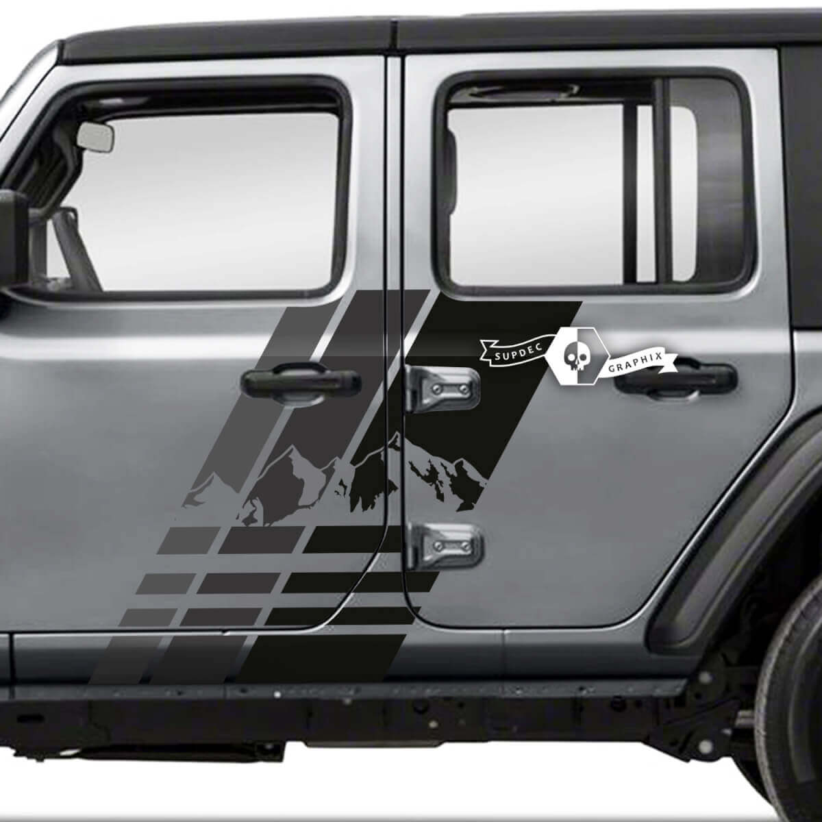 Mountain Türseitenstreifen Vinyl-Aufkleber Paar für Jeep Wrangler Unlimited