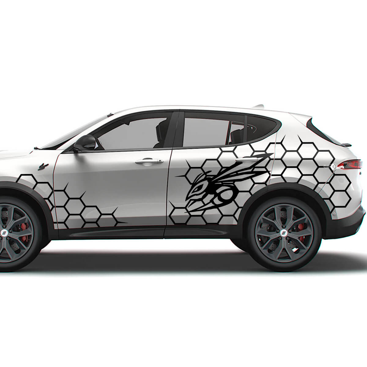 Hornet-Logo im Wabendesign Seitenaufkleber-Set für Dodge Hornet