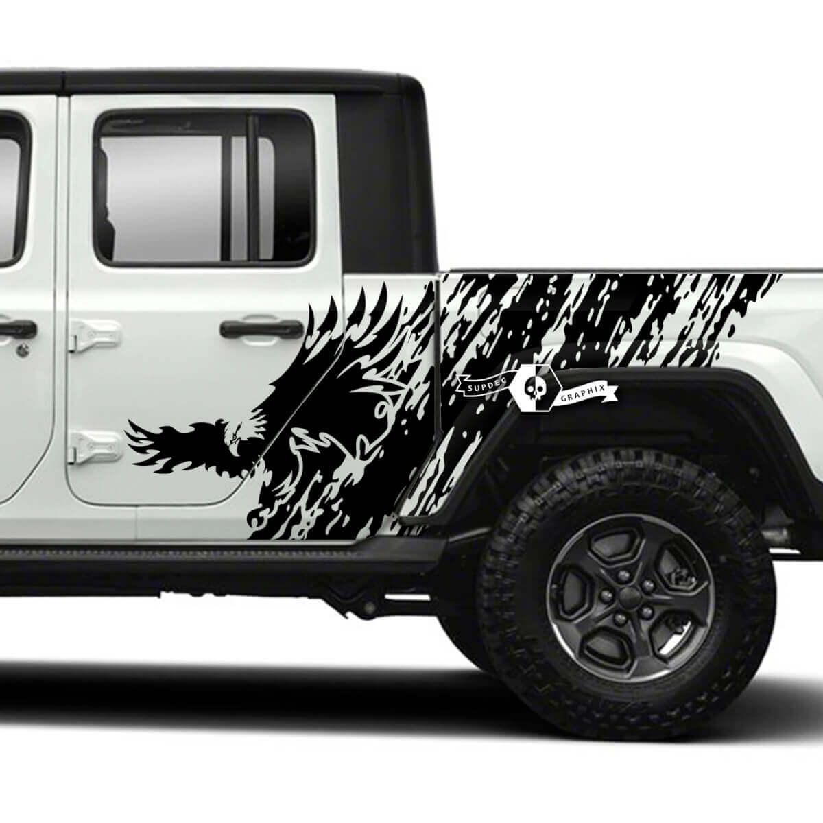 Bald Eagle Splash Seitenwand-Tür Vinyl-Aufkleber für Jeep Gladiator