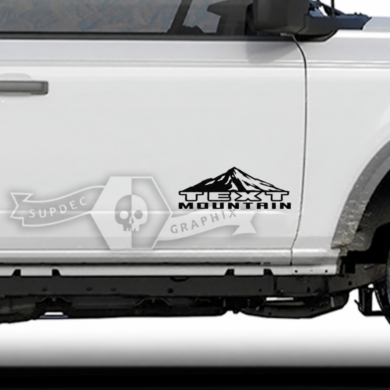 Individuelle Texttüren Berge Seiten-Vinylaufkleber für Musclecar-Pferd