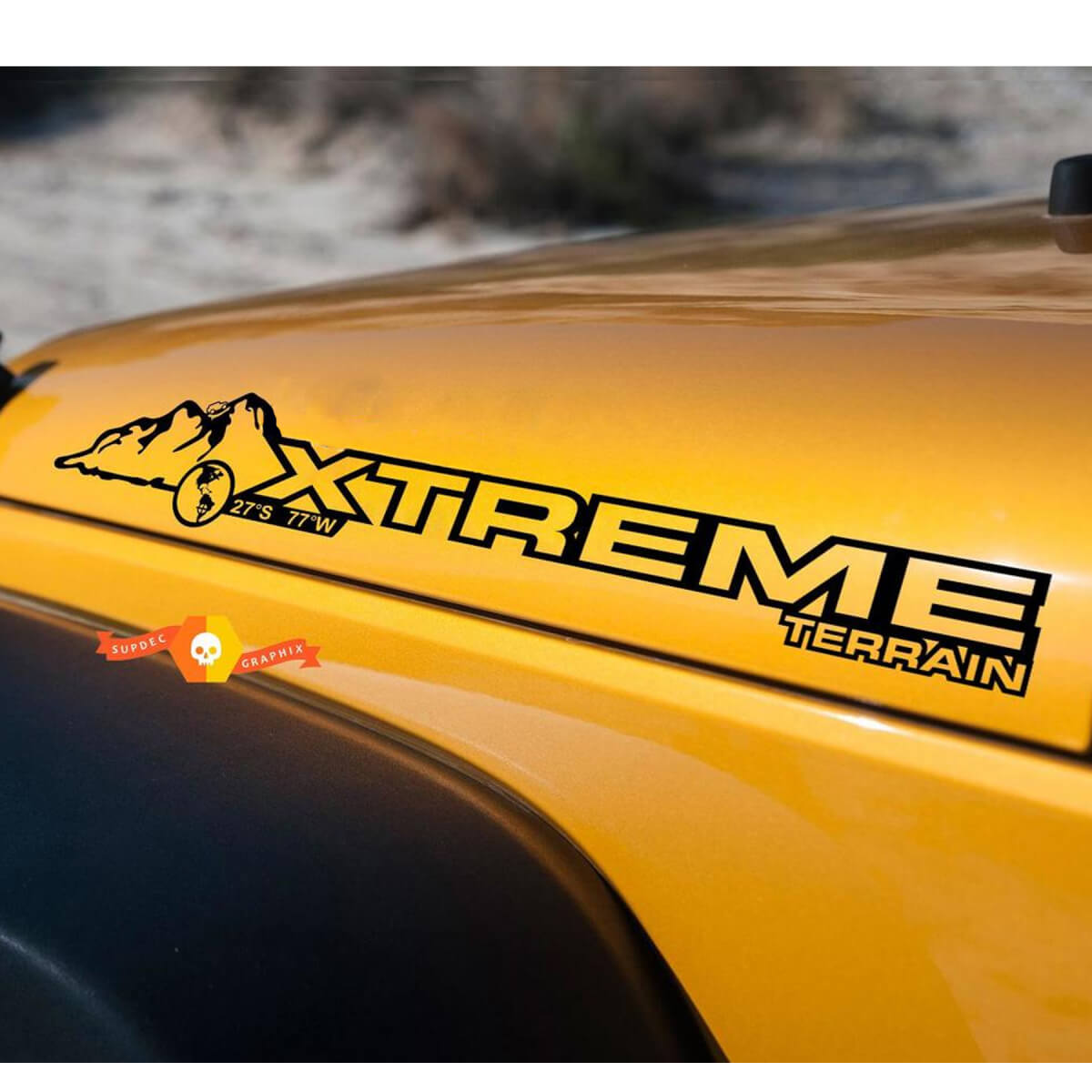 Xtream Motorhauben Vinylaufkleber Paar für Jeep Wrangler Rubicon Sahara JK CJ TJ YJ