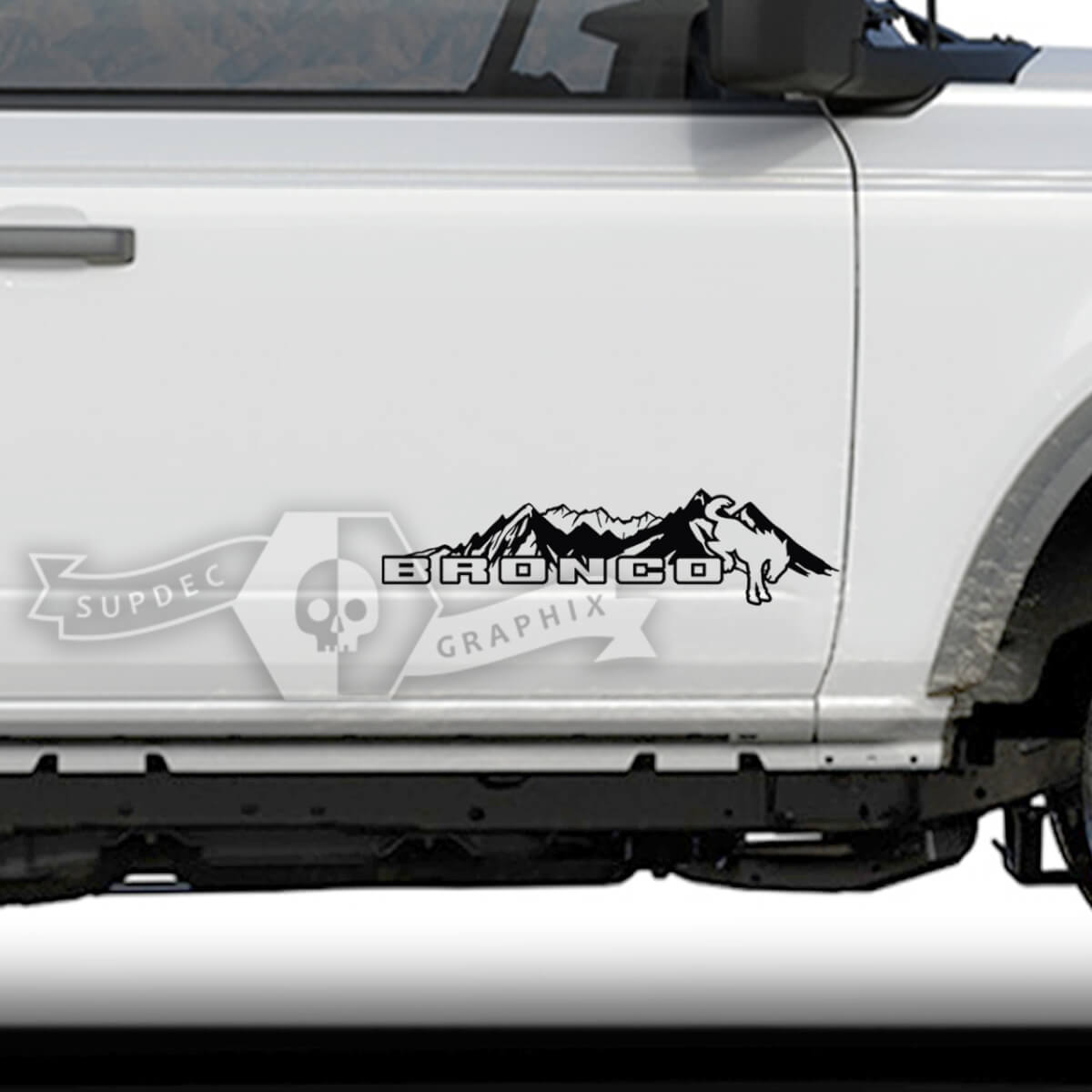 Paar Ford Bronco Doors Mountains Bronco Logo Vinyl Aufkleber Aufkleber Grafiken
