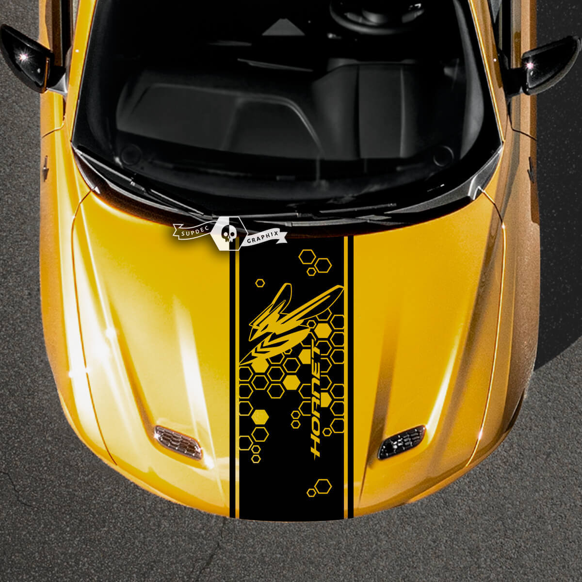 Honeycomb Hornet Motorhauben-Streifen Vinyl-Aufkleber für Dodge Hornet