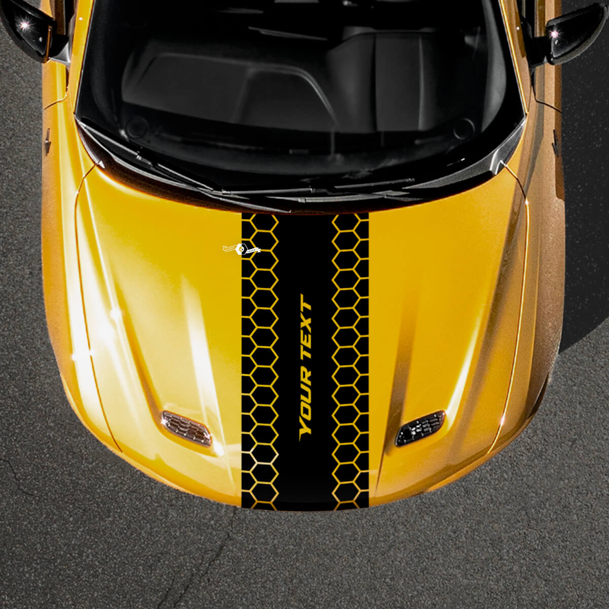 Benutzerdefinierter Schriftzug Honigwaben-Style Motorhauben-Streifen Vinylaufkleber für Dodge Hornet