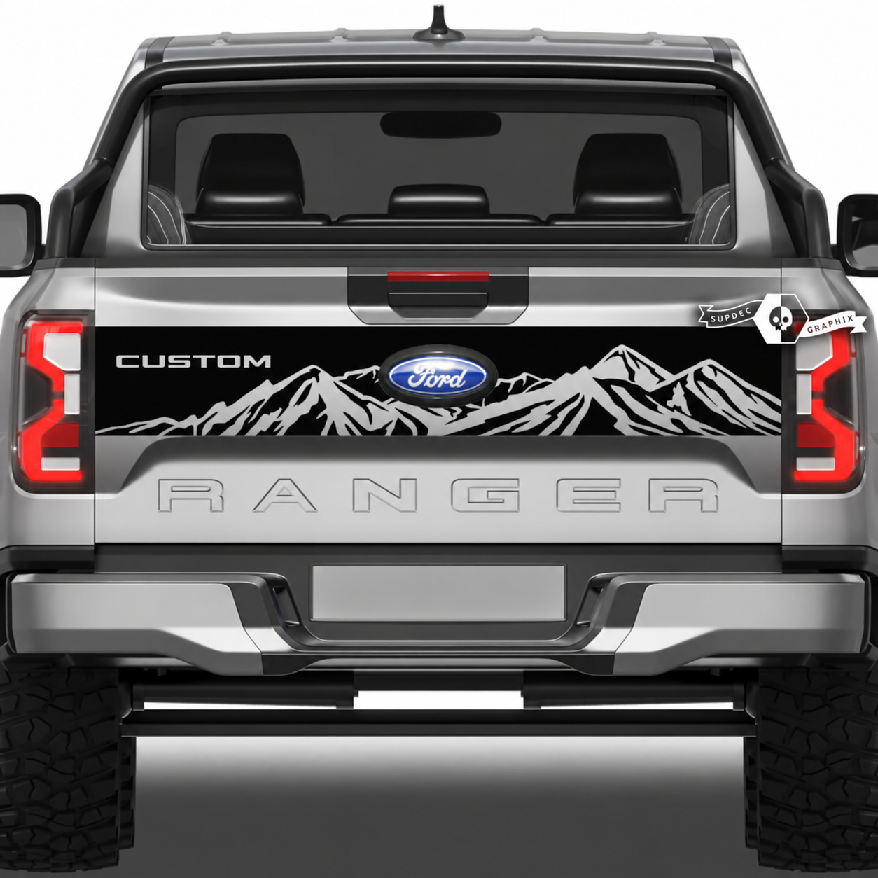 CUSTOM Mountain Silhouette Tailgate Panel Heckklappe Vinylaufkleber für Ford Ranger