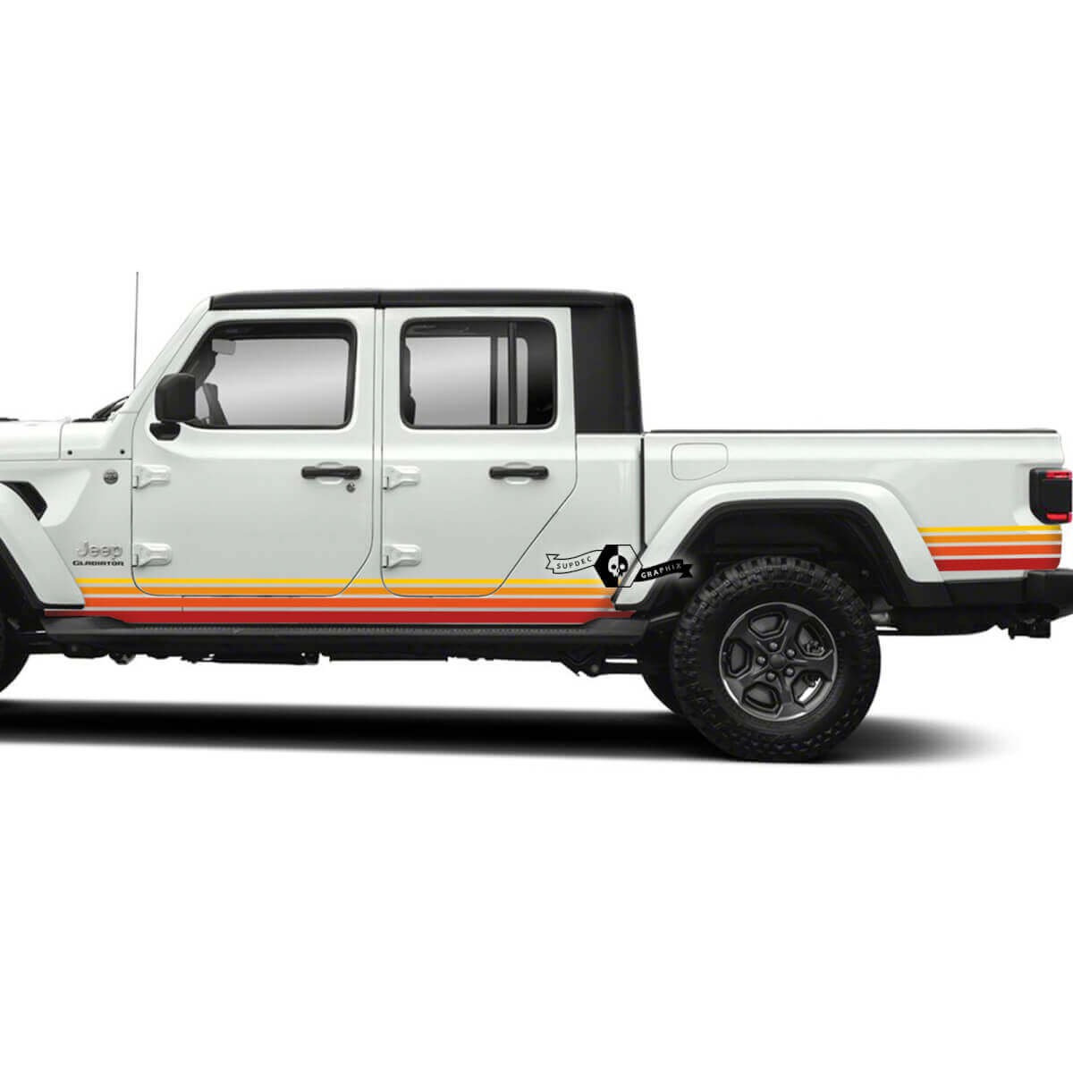 Grafik-Kits – Jeep Gladiator Rubicon Retro Vintage 4x4 Rocker Panel Off-Road Rennstreifen-Kit Sport Off Road

